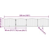 vidaXL Vrata za pse s vratašcima 4 panela sklopiva 320 cm drvo topole | shoptok.hr