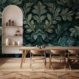  Foto tapeta - Dark Green Victorian Leaves: Botanical Carved Composition 450x315 Premium | shoptok.hr