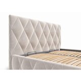 MID.YOU OBLAZINJENA POSTELJA 120 cm x 200 cm , les, kovina, tekstil, leseni material barve kapučina | Shoptok.si