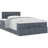 vidaXL Otomanski posteljni okvir z vzmetnico siv 120x200 cm žamet | Shoptok.si