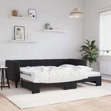  Dnevni krevet na razvlačenje s madracima crni 80x200 cm baršun | shoptok.hr