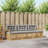  Set vanjskih sofa 3 kom. Bijela i svjetlosiva Poliester | shoptok.hr