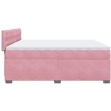  Krevet s oprugama i madracem ružičasti 200x200 cm baršunasti | shoptok.hr