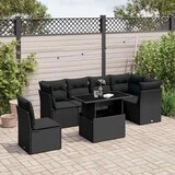  7-dijelni set vrtnih sofa od poliratana s jastucima crni Crna 100 x 55 x 73 cm | shoptok.hr