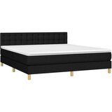vidaXL Krevet box spring s madracem LED crni 180x200 cm od tkanine | shoptok.hr