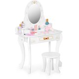ECO TOYS Dječji drveni toaletni stol veliki s ogledalom za djevojčice | shoptok.hr