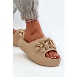 Boto Women's Foam Slides With Decorations On Thick Sole Dark Beige Bremavia | Shoptok.si
