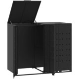  Spremište za 2 kante za otpad crno 138 x 79 x 117 cm čelično | Eponuda.com