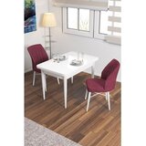 Hanah home trpezarijski set Arp, sto i 2 stolice, bela ploča, bordo tkanina Babyface | Eponuda.com