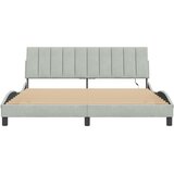  Okvir kreveta s LED-om bez madraca Hanko svjetlosivi 180x200 cm baršunasti | shoptok.hr
