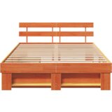  Konstrukcija postelje z vzglavjem Voskast rjav 150 x 200 cm, (5000128116) | Shoptok.si