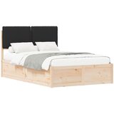  Krevetni okvir s tapiciranim uzglavljem Crna 120 x 200 cm | shoptok.hr
