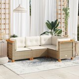 vidaXL 4-dijelni set vrtnih sofa s jastucima bež od poliratana | shoptok.hr