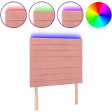  Posteljno vzglavje roza 100x5x118/128 cm žamet | Shoptok.si