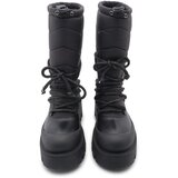 Marjin Women's Snow Boots With Thick Soles Lace-Up Shearling Insole Visra Black | Shoptok.si