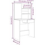  Set toaletnog stolića crni 74,5 x 40 x 141 cm | shoptok.hr