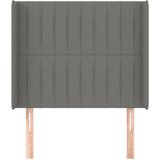 Uzglavlje s ušima tamnosivo 103x16x118/128 cm od tkanine | shoptok.hr