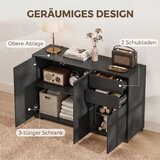  Komoda ladica 2 ladice push-click 117 cm x 36 cm x 74 cm crna | shoptok.hr