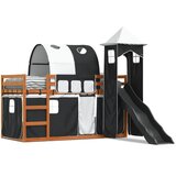  The living store pograd s toboganom in zavesami bel in črn 90x190 cm - pograd, (21488214) | Shoptok.si