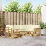  Set vanjskih sofa 5 pcs Bijela i Krem 245 x 128,5 x 73 cm | Shoptok.si