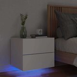 vidaXL Zidni noćni ormarić s LED svjetlima bijeli | shoptok.hr