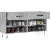  Klupa za cipele siva boja betona 102x35x55 cm konstruirano drvo | shoptok.hr
