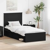  Krevetna konstrukcija Crna 75 x 190 cm Čvrsto borovo drvo | shoptok.hr