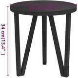 vidaXL Stolić za čaj crni Ø 35 cm MDF | shoptok.hr