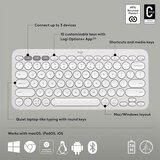 Logitech Tipkovnica Pebble Keys 2 K380s, brezžična, bela | Shoptok.si