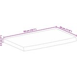 Stolna ploča sa živim rubom 50x30x2,5 cm od masivnog drva manga | shoptok.hr