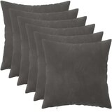  Presvlaka za jastuk 6 pcs HEERLEN Tamnosiva 40 x 40 cm Baršun | shoptok.hr