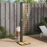 vidaXL Vanjski tuš crni 50x55x224 cm od poliratana i bagremovog drva | shoptok.hr