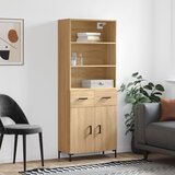 vidaXL Visoka komoda sonoma hrast 69,5x34x180 cm inženirski les | Shoptok.si
