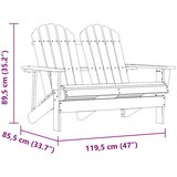  Vrtni dvosjed Adirondack od masivne jelovine bijeli | shoptok.hr