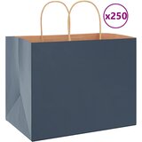 vidaXL Papirnate vrečke 250 kosov z ročaji modra 32x22x24 cm, (5000160801) Cene