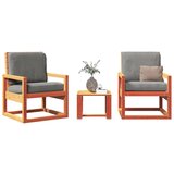 Maison Chic Seti vrtnega pohištva - Vrtna garnitura - Vrtni pohištvo set 3-delna voščeno rjava trdna borovina, (21809141) | Shoptok.si