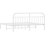 Metalni okvir za krevet s uzglavljem bijeli 200x200 cm | shoptok.hr