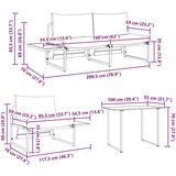  Set za blagovanje u vrtu od 3 komada s svjetlosivim jastučićima | shoptok.hr
