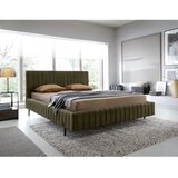 ELTAP Zelena oblazinjena zakonska postelja s prostorom za shranjevanje z letvenim dnom 160x200 cm Plissa – | Shoptok.si