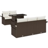  Set vrtne sofe sa jastučićima smeđi poli ratan | shoptok.hr