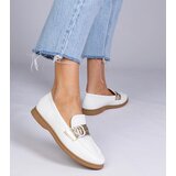 Gemre White eco-leather moccasins with rhinestones Berita | Shoptok.si