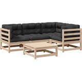  The Living Store Vrtna sedežna garnitura 5-delna z blazinami trdna borovina - Vrtna Sedežna Garnitura, (21447097) | Shoptok.si