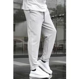 Madmext Gray Basic Waffle Fabric Men's Trousers 6509