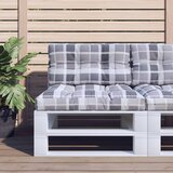 vidaXL Blazina za kavč iz palet siva karo vzorec 70x40x12 cm blago | Shoptok.si