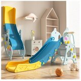  MamaKids dječji tobogan za dvorište i igraonicu, plavo žuti 160 cm | shoptok.hr