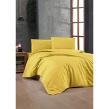 yellow yellow ranforce double quilt cover set (de)