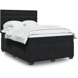 vidaXL Krevet s oprugama i madracem crni 140 x 190 cm baršunasti | shoptok.hr