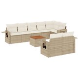 Maison Chic Seti vrtnega pohištva - Vrtna garnitura 9-delna z blazinami bež poli ratan, (21796000) | Shoptok.si