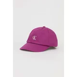 Calvin Klein Jeans Otroška bombažna bejzbolska kapa vijolična barva
