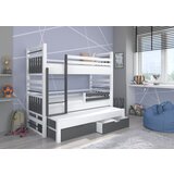 ADRK Troslojna otroka postelja HIPPO 87 cm - BELA-SIVA | Shoptok.si